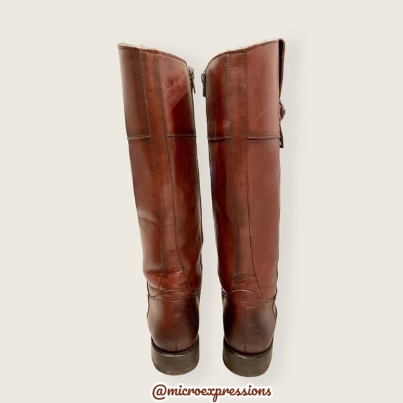 Frye Jayden Button Redwood Brown Leather Knee High Fall/Winter Tall Riding Boots - Picture 12 of 16